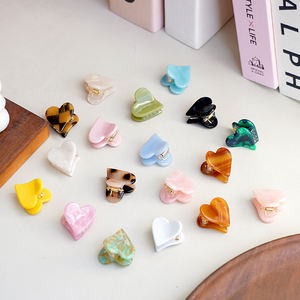 مشبك شعر YIYI على شكل قلب 2.5 سم، تصميم لطيف مخصص للجنسين، مشبك شعر صغير بنمط رخامي من الأسيتات، متوفر في المخزون، شحن خلال ثلاثة أيام - Product Image 5