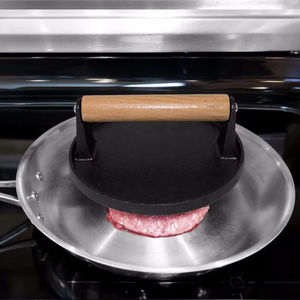 Customized <strong>Cast</strong> <strong>Iron</strong> Bacon <strong>Press</strong> Smash Burger <strong>Press</strong> Round BBQ <strong>Cast</strong> <strong>Iron</strong> <strong>Grill</strong> <strong>Press</strong> - Product Image 1