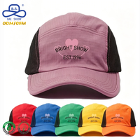 Casquette de camping en maille à 5 panneaux rose personnalisée BRIGHT SHOW EST.1996, légère et à séchage rapide pour l'extérieur
