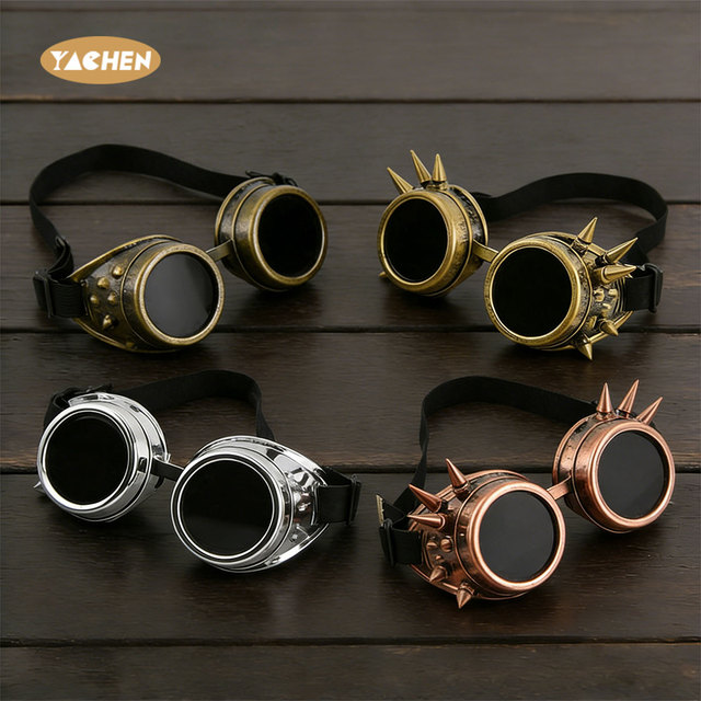 YACHEN Retro Victorian Steampunk Goggles Party Glasses Vintage Sunglasses Cyber Punk Gothic for Halloween Costume