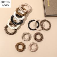Bandeau en caoutchouc spiralé pour femmes, fil de téléphone, attaches élastiques pour cheveux, accessoires pour cheveux, anneau spiralé, chouchous