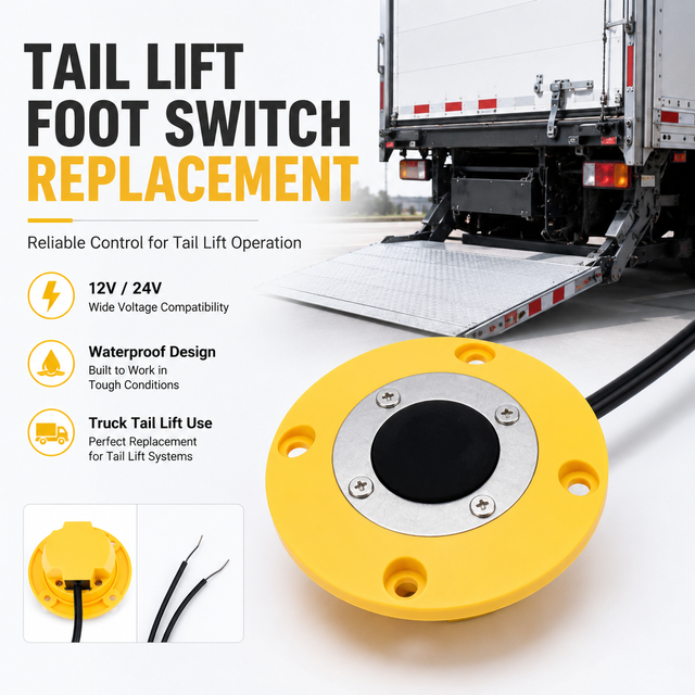 IP67 Universal Tail Lift Foot Switch 12V 24V Waterproof Foot Pedal for Truck Tail Lift Replacement