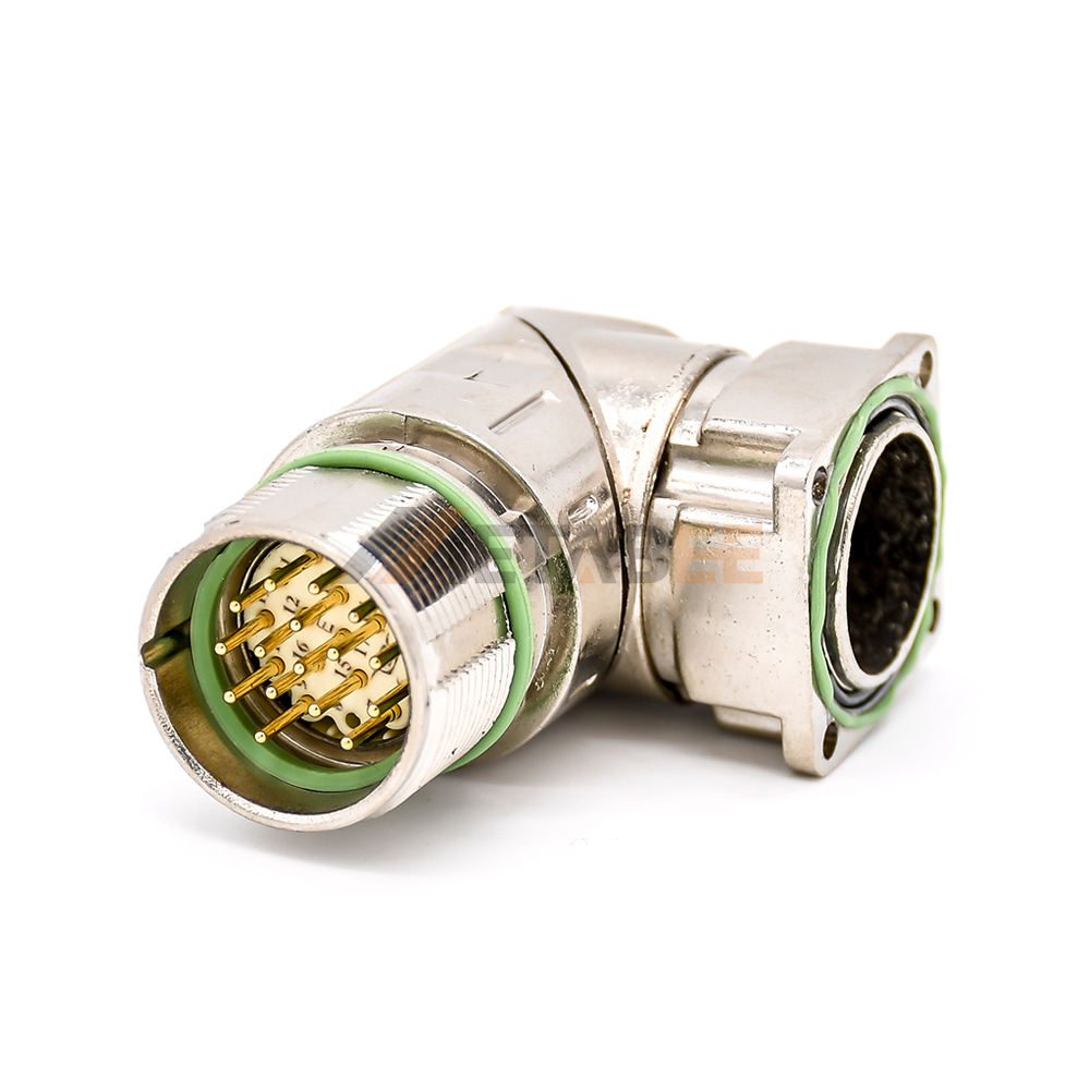 Male Right Angle Solder Cable Flange Mount