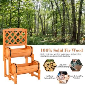 Vente chaude 2 niveaux autoportant en bois <span class=keywords><strong>lit</strong></span> surélevé planteur légumes affichage parterres de fleurs en bois jardinière extérieure - Product Image 3