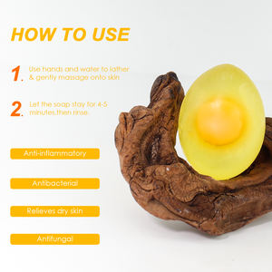 OEM/ODM 80g Aceite de Coconu Jabón de yema de huevo Belleza Facial y cuerpo Blanqueamiento DE LA PIEL Limpieza Hidratante Jabón de huevo Jabón hecho a mano - Product Image 6