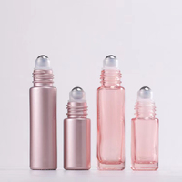 5ml 10ml Rose Rose Or Huile Essentielle Bottleroll Verre Parfum Roll Sur Bouteille Avec Boule En Acier Inoxydable