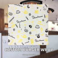 Papier d'emballage pour chocolat et burgers, en rouleau, imprimé sur mesure, résistant à la graisse, 100% pâte vierge, biodégradable, 38-90g, vente en gros