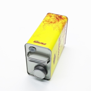 Bidon métallique personnalisé 4L en fer blanc, impression offset 4 couleurs, surface laquée, forme carrée/rectangulaire, avec couvercle à vis pour huile moteur - Product Image 5