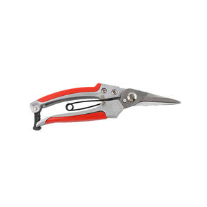 Tijeras de podar profesionales de acero inoxidable con cabezal recto, diseño de mariposa, mango de plástico rojo para ramas de 20-30 mm - Product Image 3