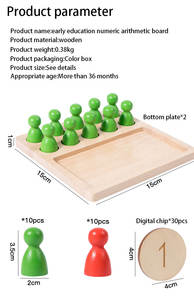 2024 tableau arithmétique Montessori en bois enseignement arithmétique correspondant aux jouets de tableau cognitif numérique - Product Image 6