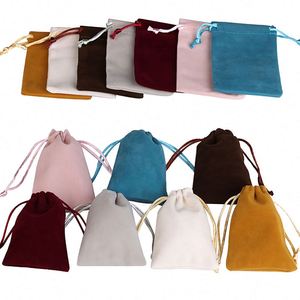 Wholesale Custom Recyclable Velvet <b>Drawstring</b> Gift Bag with Hot Stamping Logo for Jewelry Watch Eyewear <b>Bracelets</b> Earrings - Product Image 1