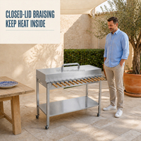 Barbecue au charbon de bois en acier inoxydable, type Mangal, pour Kebab, Souvla turque, Schaschlik, Souvlaki, Churrasco, Shashlik, pour l'extérieur