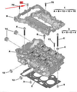 Vanne de retenue d'huile de culasse moteur OE 9806212980 pour Peugeot 208 2008 301 <span class=keywords><strong>308</strong></span> 408 Citroën C3 C4 <span class=keywords><strong>1</strong></span>.2THP - Product Image 2