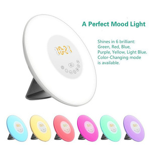 Sunrise Wake Up Light Led Night Light Dual Clock Alarm Bedside <b>Lamp</b> With <b>Touch</b> Sensor And Color Changing Feature - Product Image 2