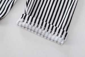 Nouveau produit : Combinaison décontractée en coton à rayures avec nœud pour bébé, 2 pièces, fabriquée en Chine - Product Image 6