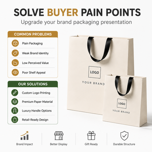 Borsa di Carta Personalizzata con Logo per Shopping di Lusso, per Cosmetici, Abbigliamento, Scarpe, Regali, Boutique, con Manico a Nastro - Product Image 3