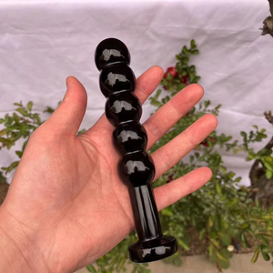 Großhandel Natürliche Heilkristalle Massage Yoni-Stäbe Penis Obsidian Kristall Edelstein Geschnitzter Schwarzer Obsidian Männlicher Dildo - Product Image 3