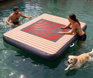 2026 Leisure Land Plateforme flottante gonflable en PVC personnalisée pour l'été, île de baignade, radeau, quai pour <span class=keywords><strong>jet</strong></span> <span class=keywords><strong>ski</strong></span> et activités pour animaux de compagnie - Product Image 1