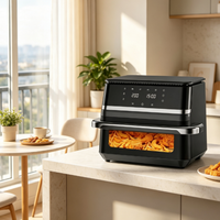 Friteuse à air grande capacité avec panneau tactile intelligent, température réglable, 360° °   Appareil de cuisson à circulation d'air chaud pour la cuisine à domicile