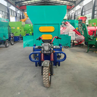 Tricycle électrique diesel 3m³ en acier pour l'épandage d'aliments, mélangeur TMR de maïs ensilé, machine d'élevage pour chèvres, vaches et bovins