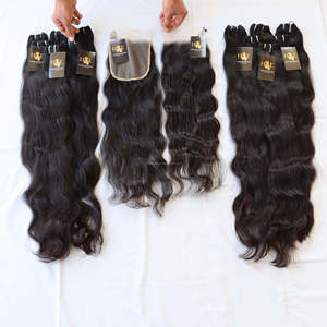 Extensiones de cabello humano brasileño Remy, mechones de pelo virgen con cutícula de visón, 100% natural, con cierre - Product Image 3