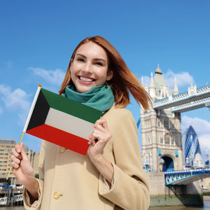 Drapeau koweïtien bon marché et durable 14X21CM drapeau de célébration de <span class=keywords><strong>vacances</strong></span> événement drapeau à thème patriotique - Product Image 3