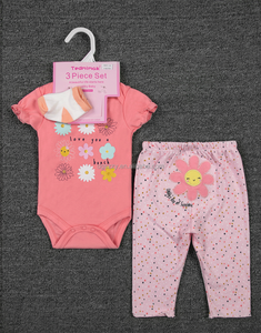 Conjunto <span class=keywords><strong>de</strong></span> Ropa <span class=keywords><strong>de</strong></span> Bebé Tedmimak <span class=keywords><strong>de</strong></span> Verano, 3 Piezas, 0-9 Meses, Cómodo, con Estampado <span class=keywords><strong>de</strong></span> Dibujos Animados, Pantalones Largos con Estampado Animal y Calcetines - Product Image 4