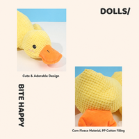 Jouet en peluche pour chien anti-stress lavable en machine, canard jaune doux et rembourré, jouet à mâcher pour animaux de compagnie avec couineur intégré