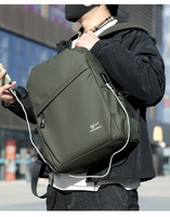 Ransel pria kapasitas besar, ransel kasual anti air, siswa kuliah, penutupan ritsleting dengan USB