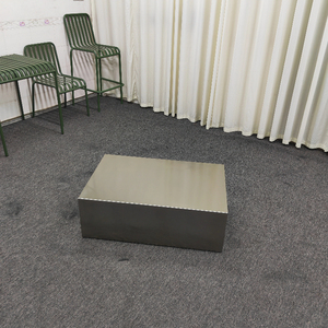 Creative <strong>Small</strong> Modern Polished Stainless Steel Rectangle Accent <strong>Coffee</strong> <strong>Table</strong> for Living Room - Product Image 2