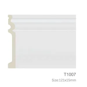 Panneau de couleur de marbre direct d'usine et moulure de plinthe PS noir/blanc