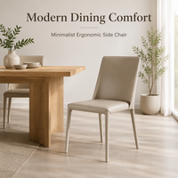 Chaise de salle à manger Parsons beige rembourrée avec assise capitonnée et pieds effilés, chaise d'appoint moderne pour cuisine, maison et restaurant