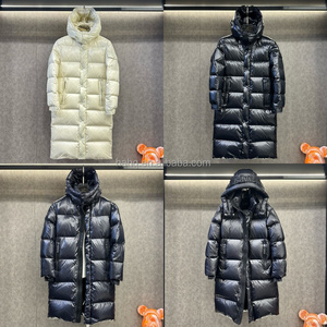 Automne et hiver nouvelle <span class=keywords><strong>doudoune</strong></span> hommes <span class=keywords><strong>mi</strong></span>-<span class=keywords><strong>longue</strong></span> couleur unie noir chaud sur le genou manteau d'hiver - Product Image 4