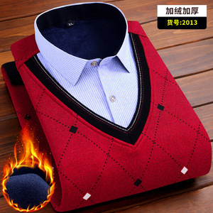 Nuova Maglia Calda Autunno Inverno 2025 all'Ingrosso con Interno in <span class=keywords><strong>Pile</strong></span> Spesso Maglione da <span class=keywords><strong>Uomo</strong></span> Casual Ampio a Maniche Lunghe - Product Image 2