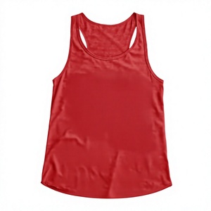 <b>Women</b> Red Solid Knitted Scoop Neck Tank <b>Top</b> Casual Regular Length Sleeveless <b>Vest</b> - Product Image 2