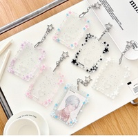 InsTransparent Glitter RFID memblokir tombol penutup 3 inci Kpop tempat Kartu Bintang mengejar gadis desain untuk Photocards kartu kredit