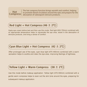 Masajeador de ojos eléctrico frío y caliente para bolsas de ojos que alivian las ojeras Dispositivo de protección ocular con luz de siete colores Masajeador importado - Product Image 3