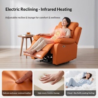 Fauteuil inclinable électrique en cuir à infrarouges avec charge sans fil pour la maison, le salon, les soins aux personnes âgées et la compression chaude