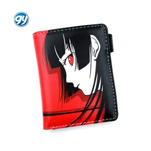 The Hell Girl Enma Ai Portefeuille court en cuir PU pliable Porte-monnaie avec poche intérieure zippée