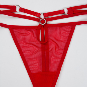 Ensemble Lingerie Femme 2 Pièces en Maille Transparente – Bralette Triangle et String à Bretelles Réglables – Tenue Intime Sexy - Product Image 5