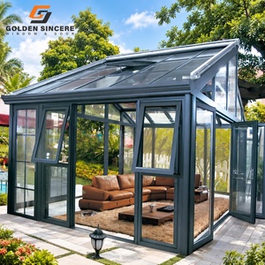 Sala de vidrio con marco de aluminio GS con paneles fijos y ventanas corredizas para uso en todas las estaciones - Product Image 2