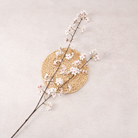 Fleurs artificielles en soie de cerisier à deux branches, style cryptographique, pour toile de fond de mariage, arrangements au sol pour salon, DIY