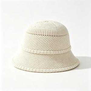 Chapeau Bob Femme en Tricot Creux Respirant et Doux, Casquette de Pêcheur au Crochet Légère pour l'Été et les Activités Quotidiennes en Extérieur - Product Image 5