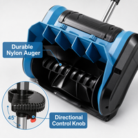 Pelle à neige sans fil 21V, souffleuse à neige électrique puissante 1200W, souffleuse à neige portative avec batterie au lithium, largeur de déneigement de 28 cm