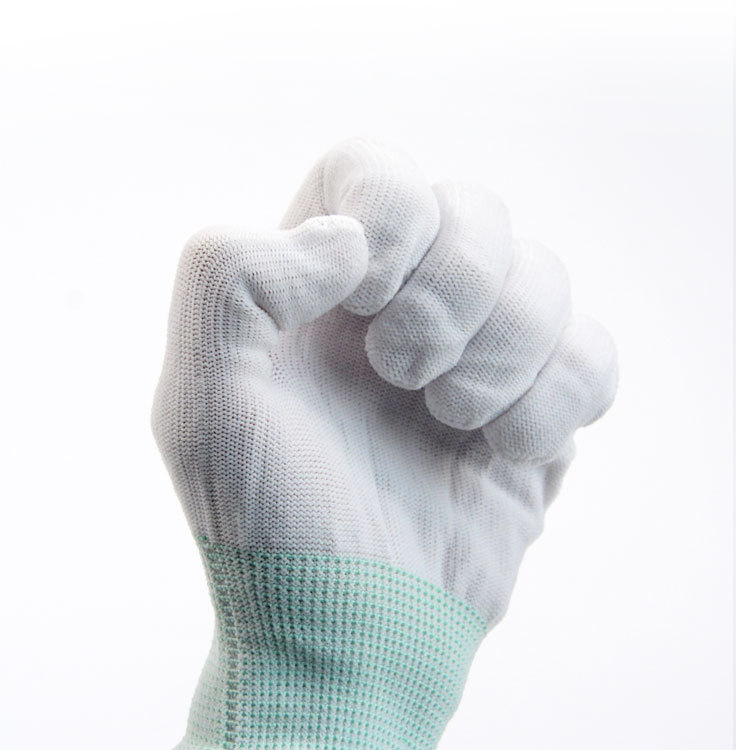 Nylon PU Coated White Safety Gloves