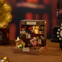 IIECREATE Kit de Maison de Poupée Miniature DIY Puzzle 3D en Bois Fait Main avec Ensemble de Jouets en Bois Mini et Lumière LED