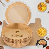 Papier de cuisson jetable en silicone de qualité alimentaire, enduit, anti-graisse, double face, grande taille, pour friteuse à air, cuisson, rôtissage, micro-ondes