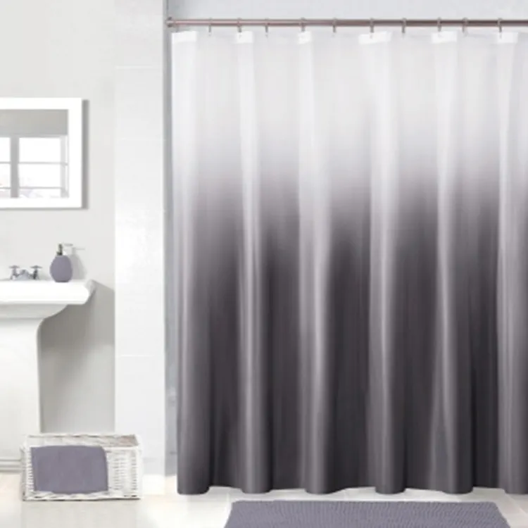 Eco friendly custom purple blue color changing PEVA gradient shower curtain