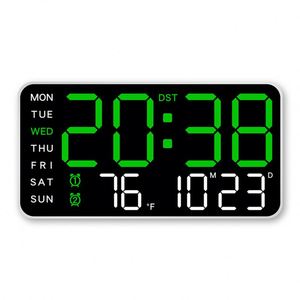 Modern Borderless LED Display Digital <b>Wall</b> <b>Clock</b> Multifunctional Snooze Alarm Night Light Plastic Living Room Bedroom - Product Image 1
