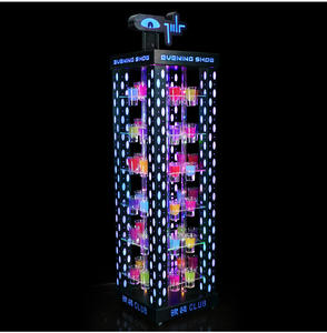 Porte-vin moderne à 3 niveaux en acrylique transparent portable - Étagère de présentation empilable pour les fêtes, les mariages, les KTV - Product Image 5